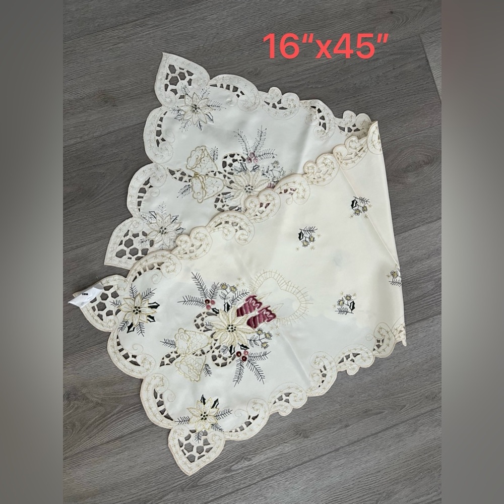 Elegant Embroidered Table Runner